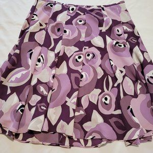 Ann Taylor LOFT Purple Black Career Skirt